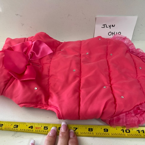 Smoochie Pooch puffer hot pink coat size Med - Picture 5 of 5